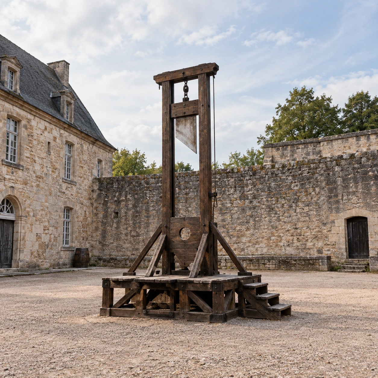 Guillotine in a dream — illustration