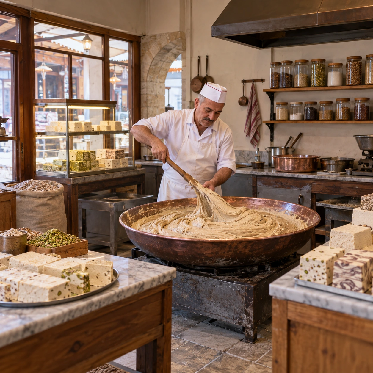 Halva maker in a dream — illustration