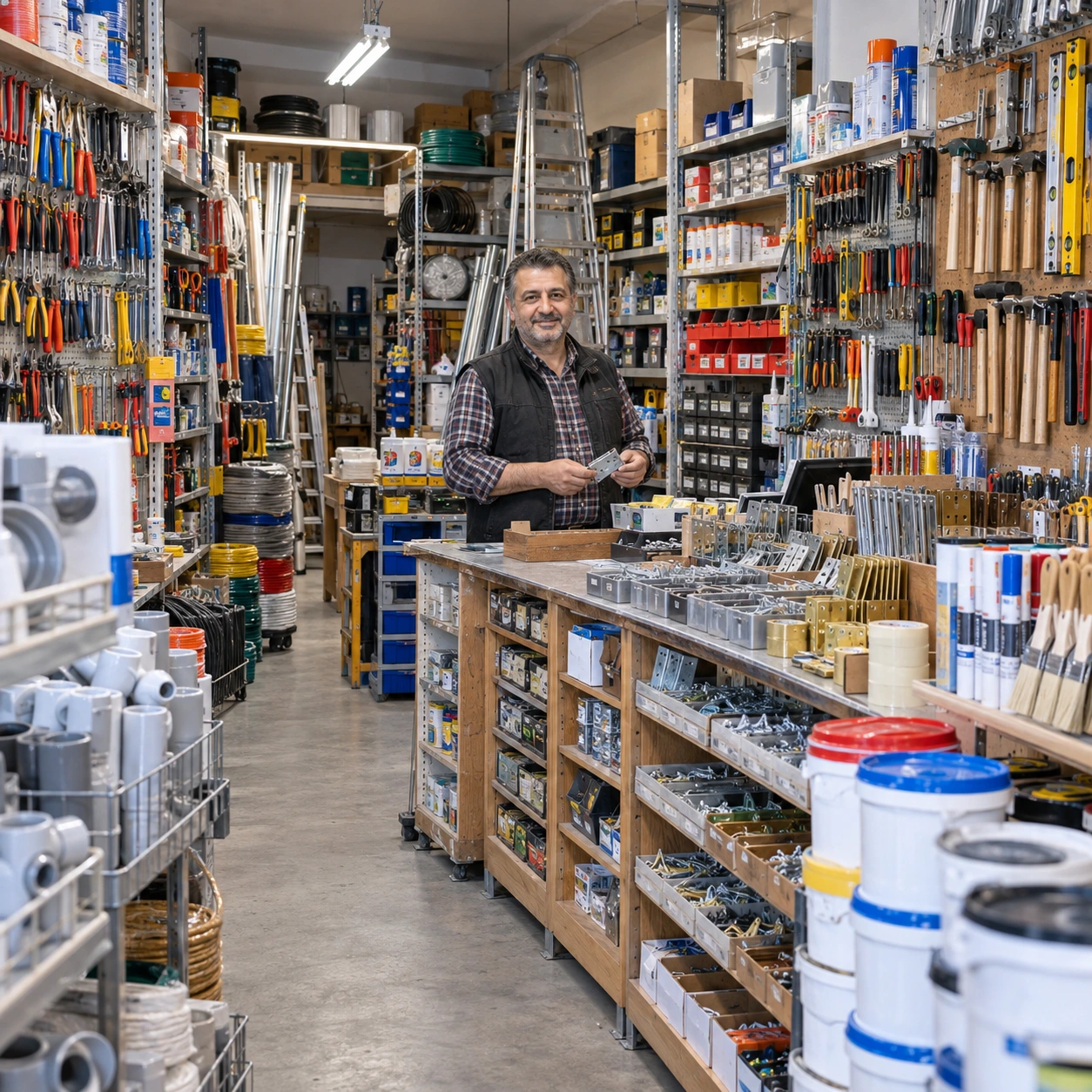 Hardware dealer in a dream — illustration