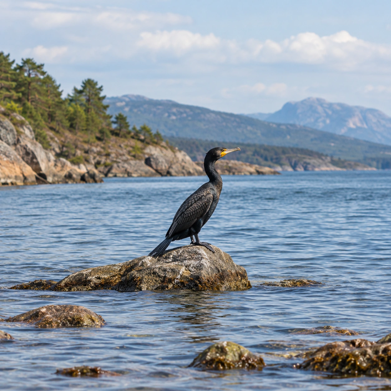 Cormorant in a dream — illustration