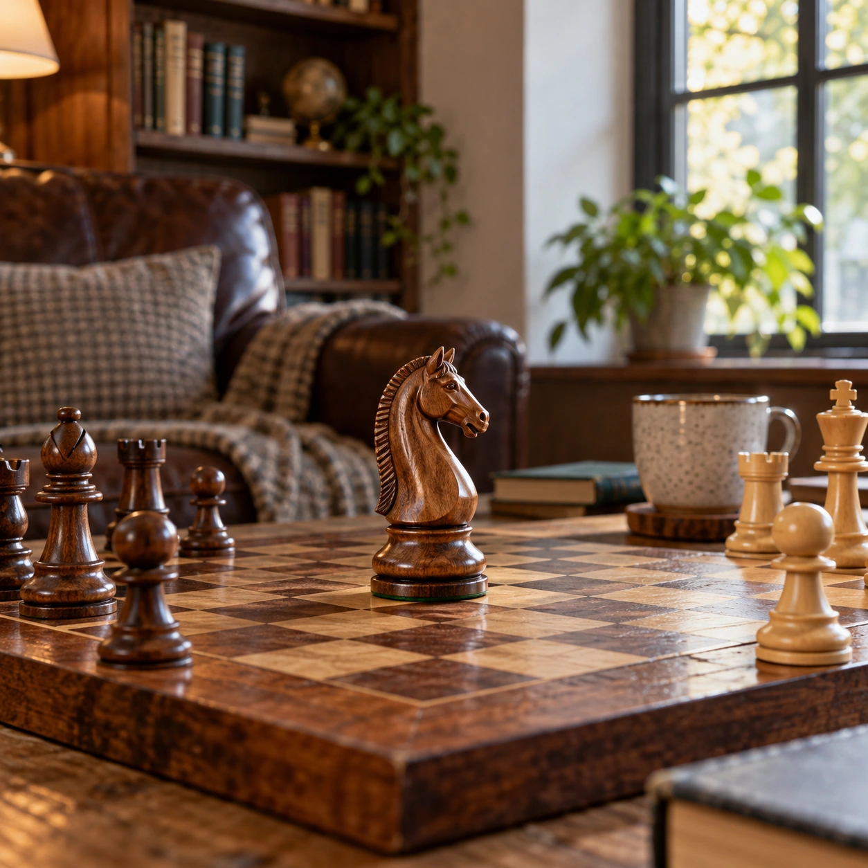 Chess knight in a dream — illustration