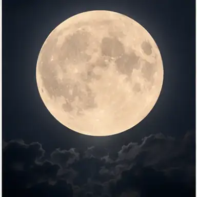 Full moon in a dark night sky