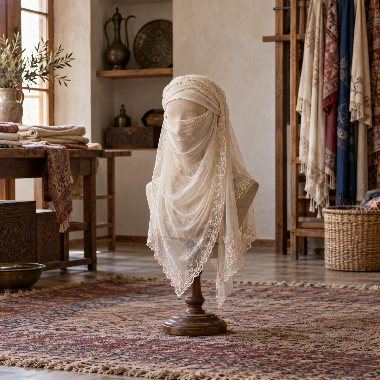 Face veil in a dream — illustration