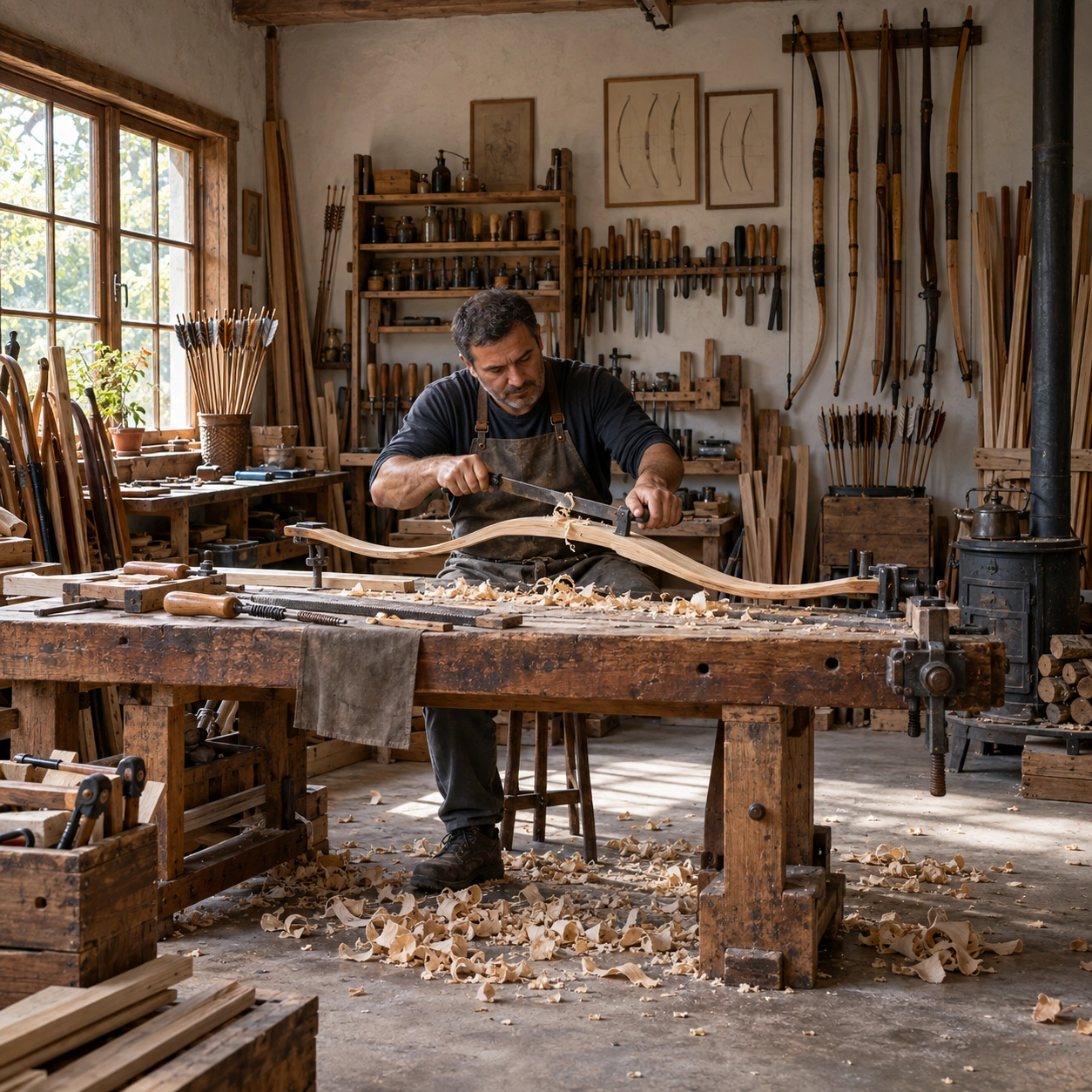 Bow maker in a dream — illustration
